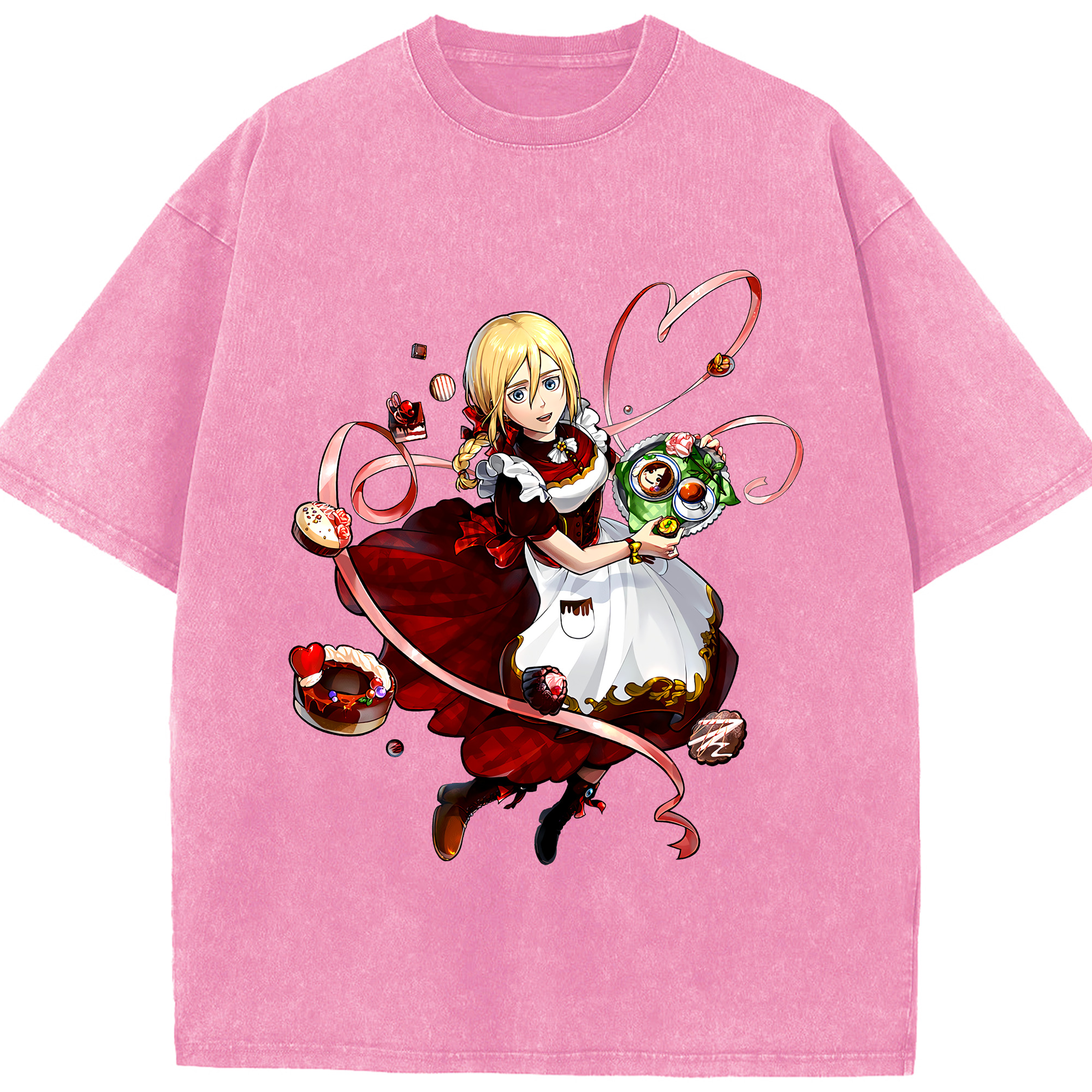 （画像用） 進撃の巨人 クリスタ·レンズ Attack on Titan Christa Lenz 綿100% ヴィンテージ風 半袖Tシャツ（フロントプリント）